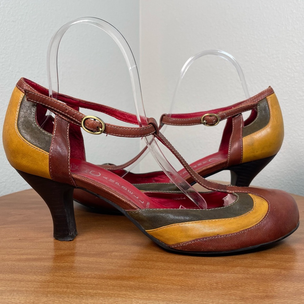 JEFFREY CAMPBELL Ibiza Last Dance Multicolor  T-Strap Mary Jane Heels Pump SZ 10 - Picture 5 of 16